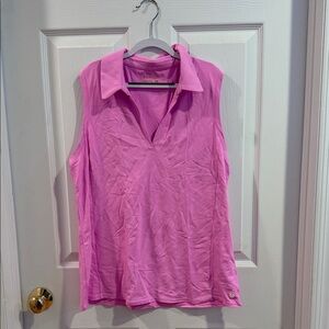 Lilly Pulitzer Pink Collared Sleeveless Blouse